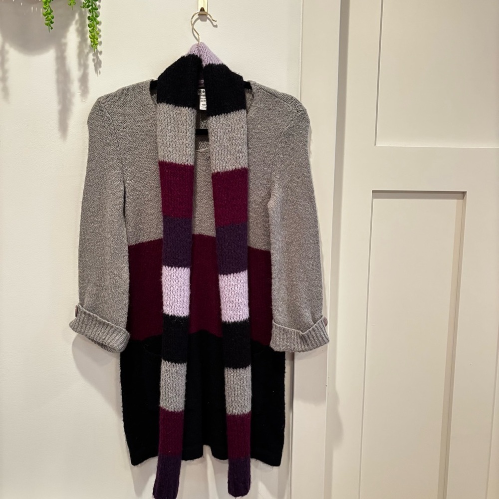 Style & Co. Vintage 90's Y2K Sweater Dress with Attached Striped Scarf Womens PS